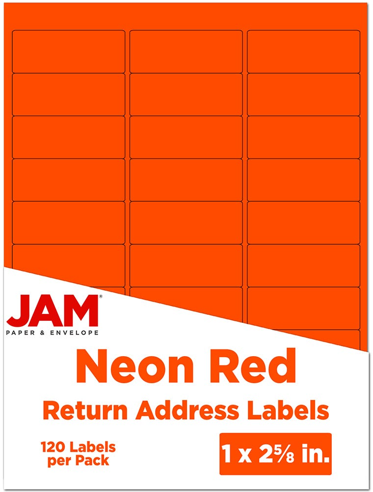 Assorted Neon 1 x 2 5/8 Return Address Labels
