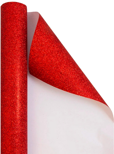 Red Glitter Wrapping Paper (25 Sq Ft)