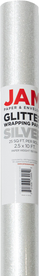 Silver Glitter Wrapping Paper (25 Sq Ft)
