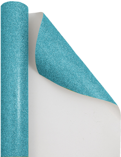 Aqua Glitter Wrapping Paper (25 Sq Ft)
