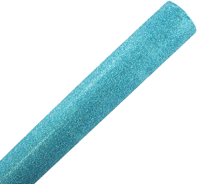 Aqua Glitter Wrapping Paper with Tape with Double-Sided Tape Set (25 Sq Ft)