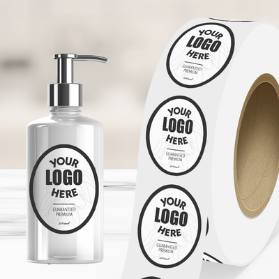 White 2 x 3 Inch Roll of Oval Outdoor Weather Labels - Resistant with Easy Peel