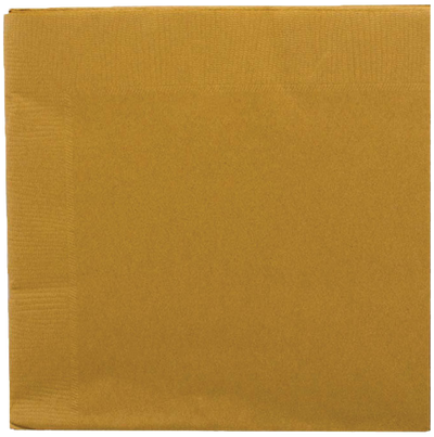 Gold 3-Ply 5 x 5 Beverage Napkins