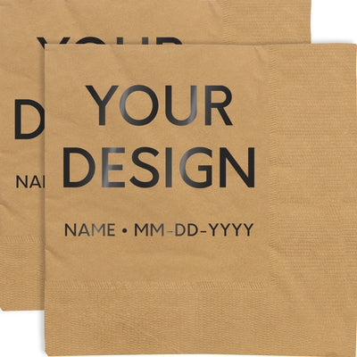Gold 3-Ply 5 x 5 Beverage Napkins
