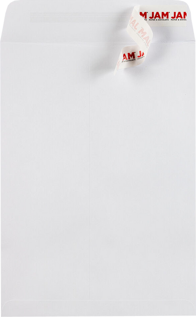 White 28lb 7 1/2 x 10 1/2 Open End Envelopes with Peel & Seal