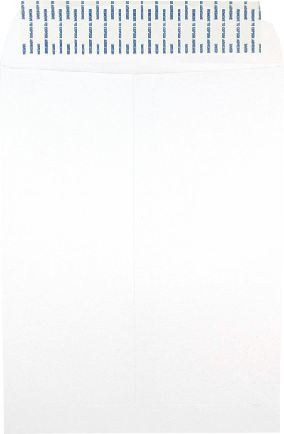 White 28lb 9 1/2 x 12 1/2 Open End Envelopes with Peel & Seal