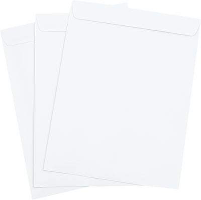 White 28lb 10 x 13 Open End Envelopes with Peel & Seal