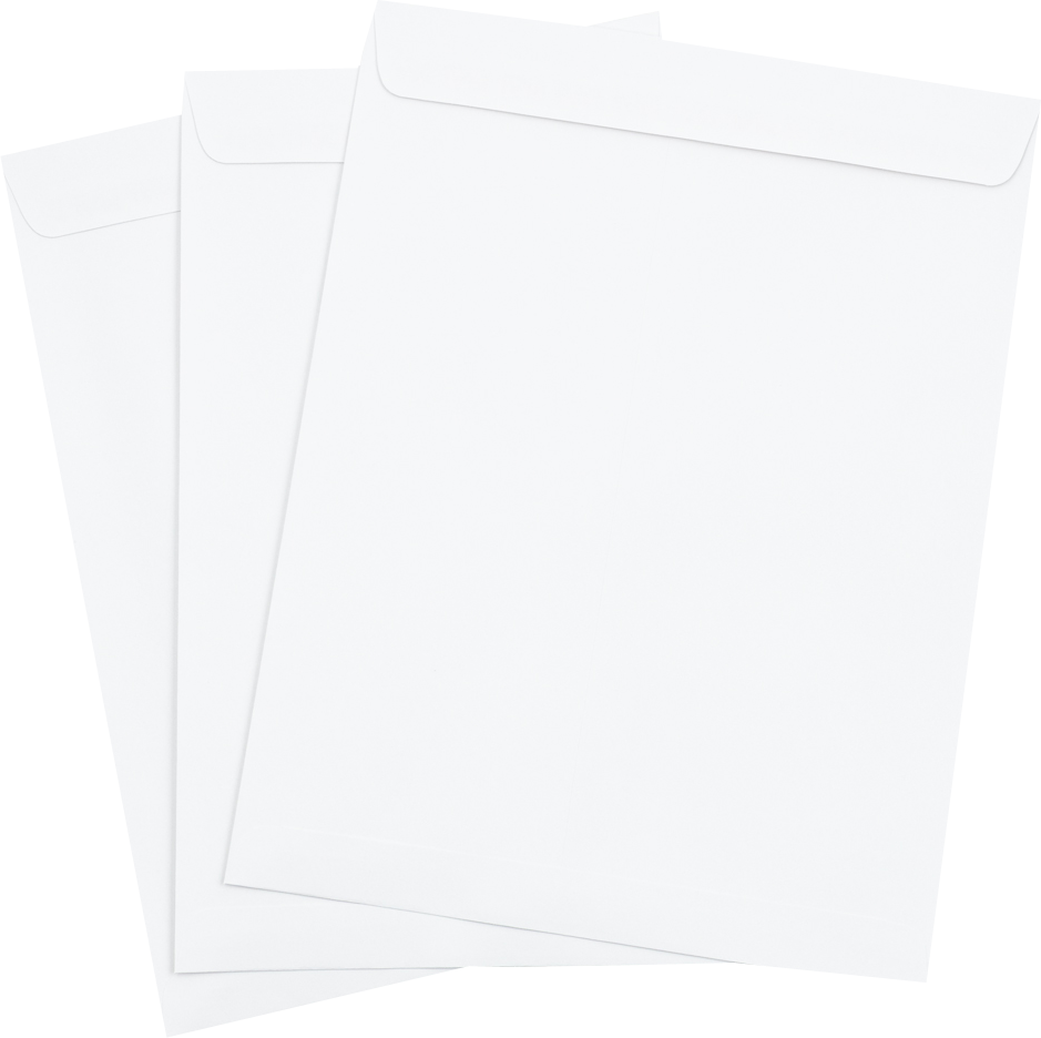 White 28lb 10 x 13 Open End Envelopes with Peel & Seal