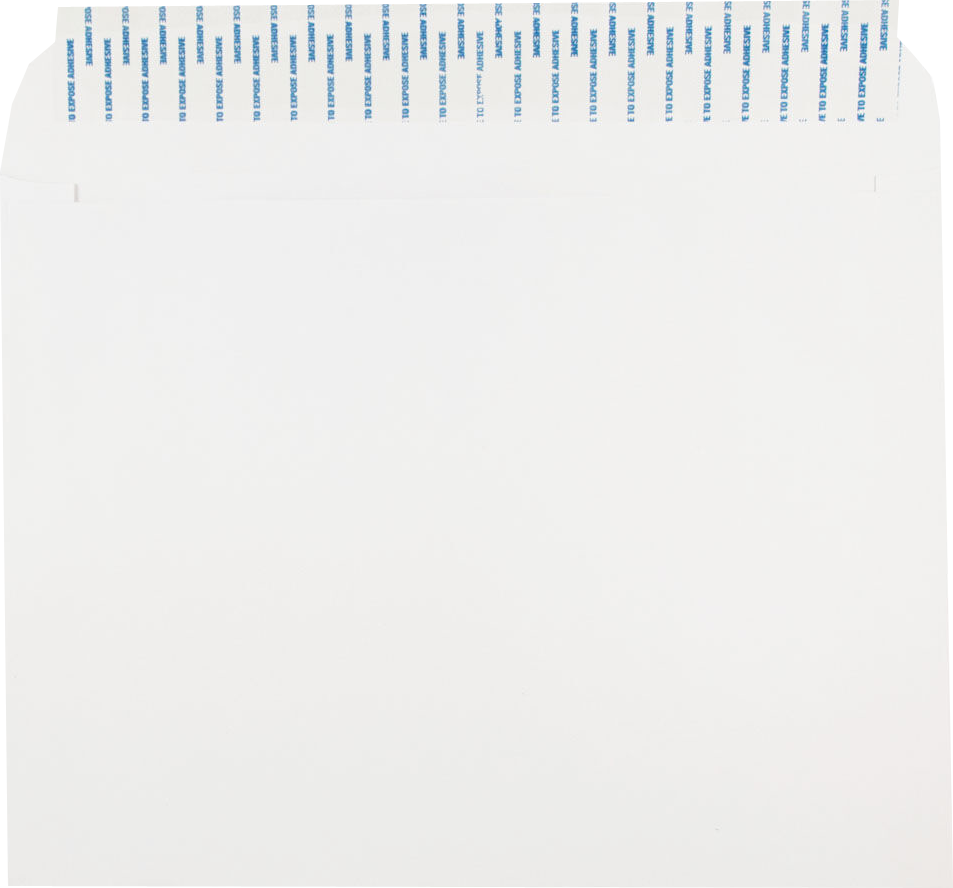 White 28lb 9 1/2 x 12 1/2 Booklet Envelopes with Peel & Seal
