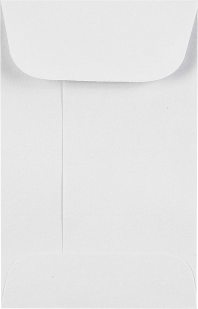 White 28lb #1 Coin Envelopes (2 1/4 x 3 1/2) with Peel & Seal