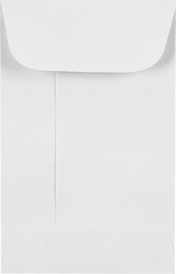 White 28lb #1 Coin Envelopes (2 1/4 x 3 1/2) with Peel & Seal