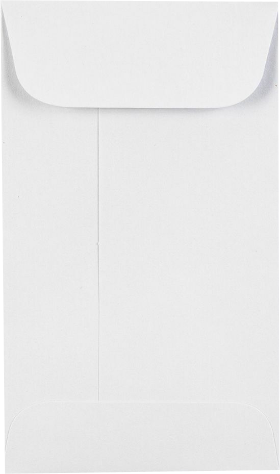 White 28lb #3 Coin Envelopes (2 1/2 x 4 1/4) with Peel & Seal