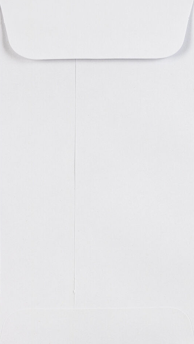 White 28lb #6 Coin Envelopes (3 3/8 x 6) with Peel & Seal