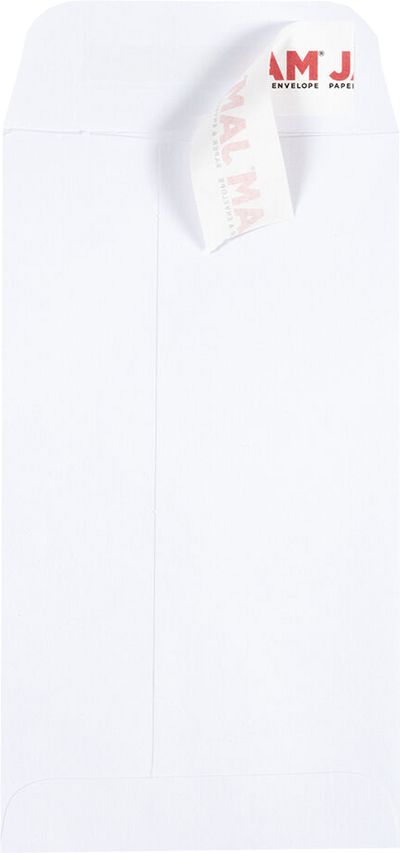 White 28lb #6 Coin Envelopes (3 3/8 x 6) with Peel & Seal