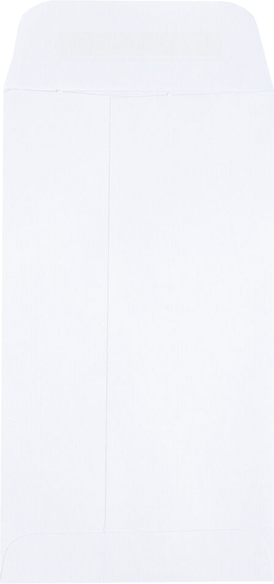 White 28lb #6 Coin Envelopes (3 3/8 x 6) with Peel & Seal