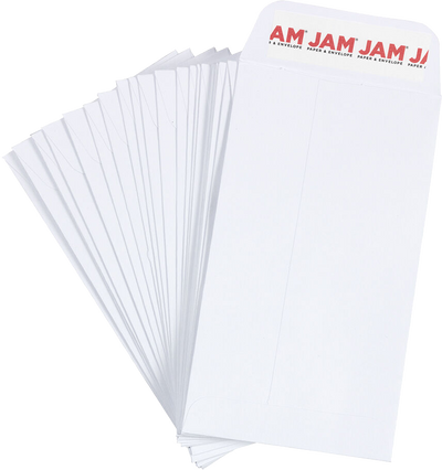 White 28lb #6 Coin Envelopes (3 3/8 x 6) with Peel & Seal