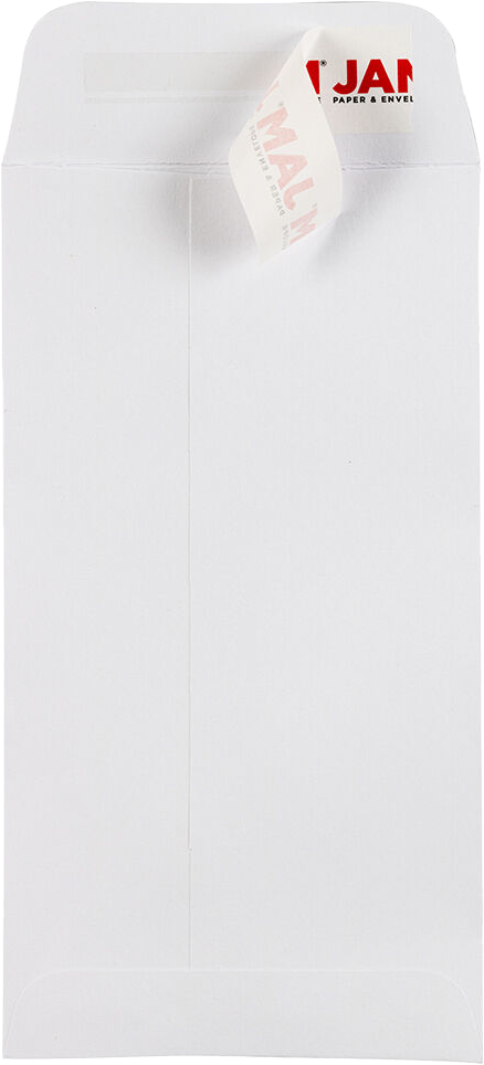 White 28lb #7 Coin Envelopes (3 1/2 x 6 1/2) with Peel & Seal
