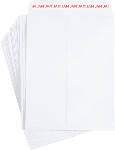 White 28lb 8 3/4 x 11 1/4 Open End Envelopes with Peel & Seal
