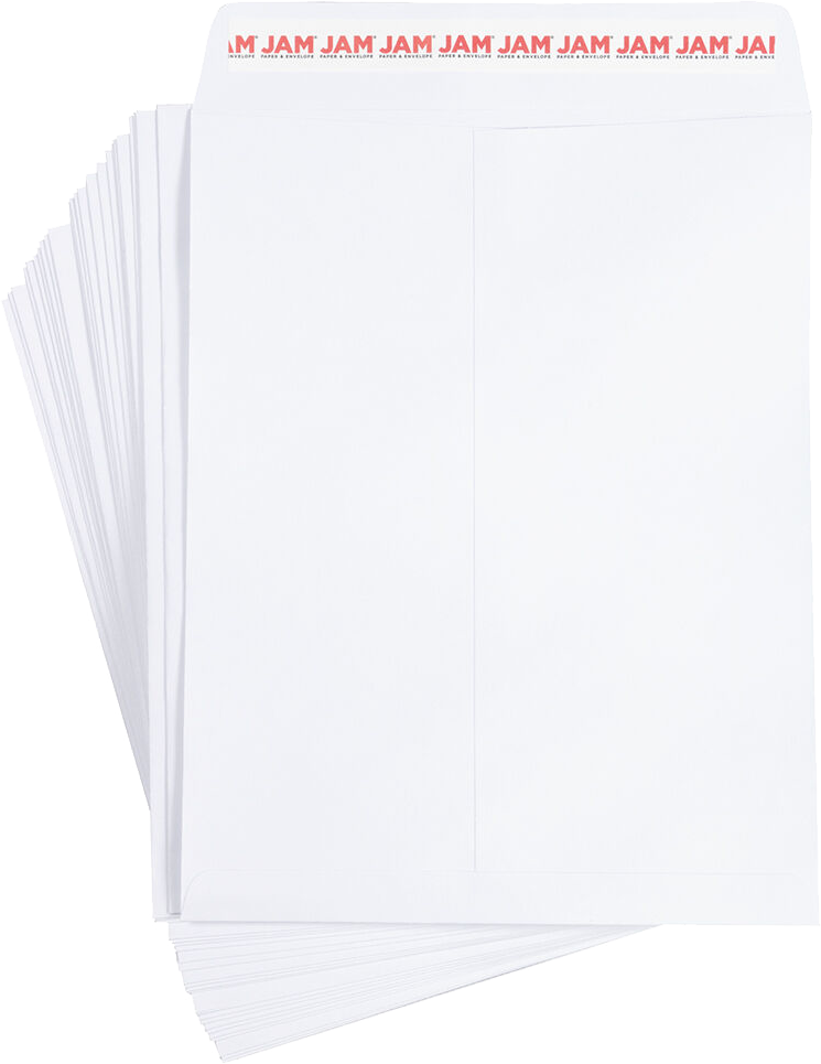 White 28lb 8 3/4 x 11 1/4 Open End Envelopes with Peel & Seal