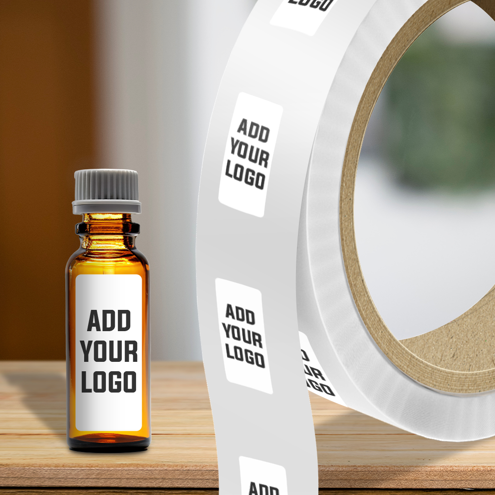 White 1 x 3 Inch Roll of Rectangle Labels - Tear Resistant with High Gloss Film Layer