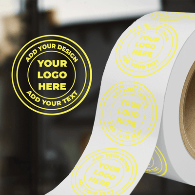 Clear Window 5 Inch Roll of Circular Round Labels - Decal Removable
