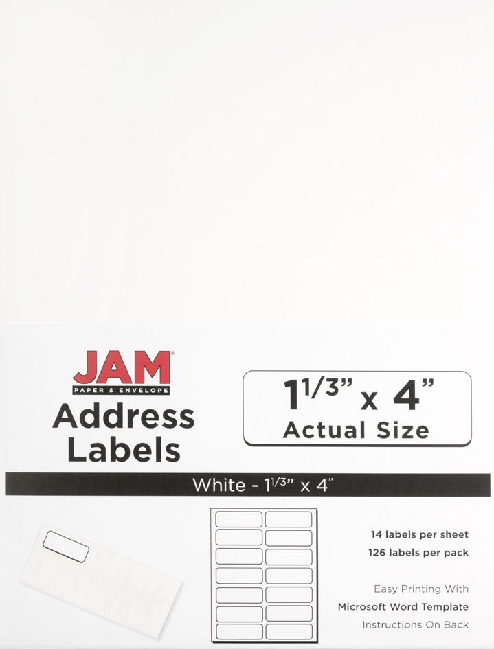 White 1 1/3 x 4 Address Labels
