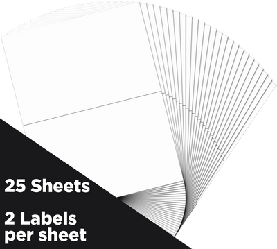 White 5 1/2 x 8 1/2 Half Sheet Shipping Labels