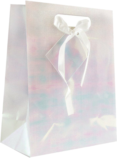 White Large Holographic Gift Bags (10 x 13 x 5)