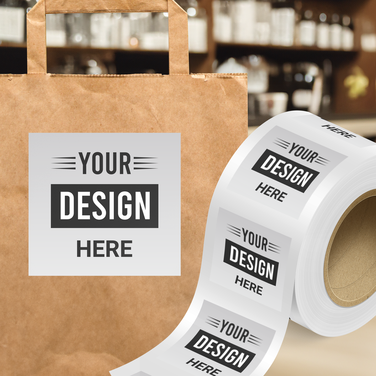 Matte Silver Foil 3 x 3 Inch Roll of Square Labels - Durable