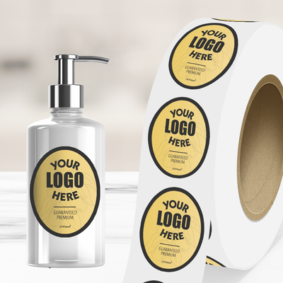 Matte Gold Foil 2 x 3 Inch Roll of Oval Labels - Durable