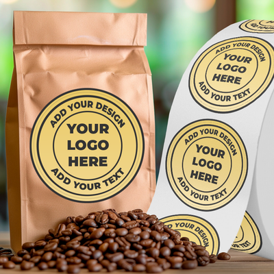 Matte Gold Foil 3 Inch Roll of Circular Round Labels - Durable