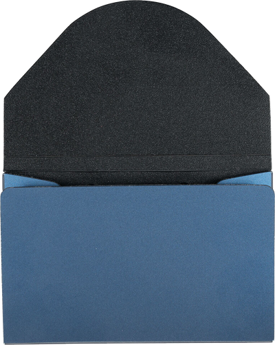 Metallic Blue Plastic Business Card Case - 20 Card Capacity