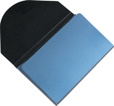 Metallic Blue Plastic Business Card Case - 20 Card Capacity