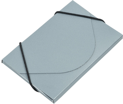 Silver Metallic Plastic Business Card Case - 20 Card Capacity