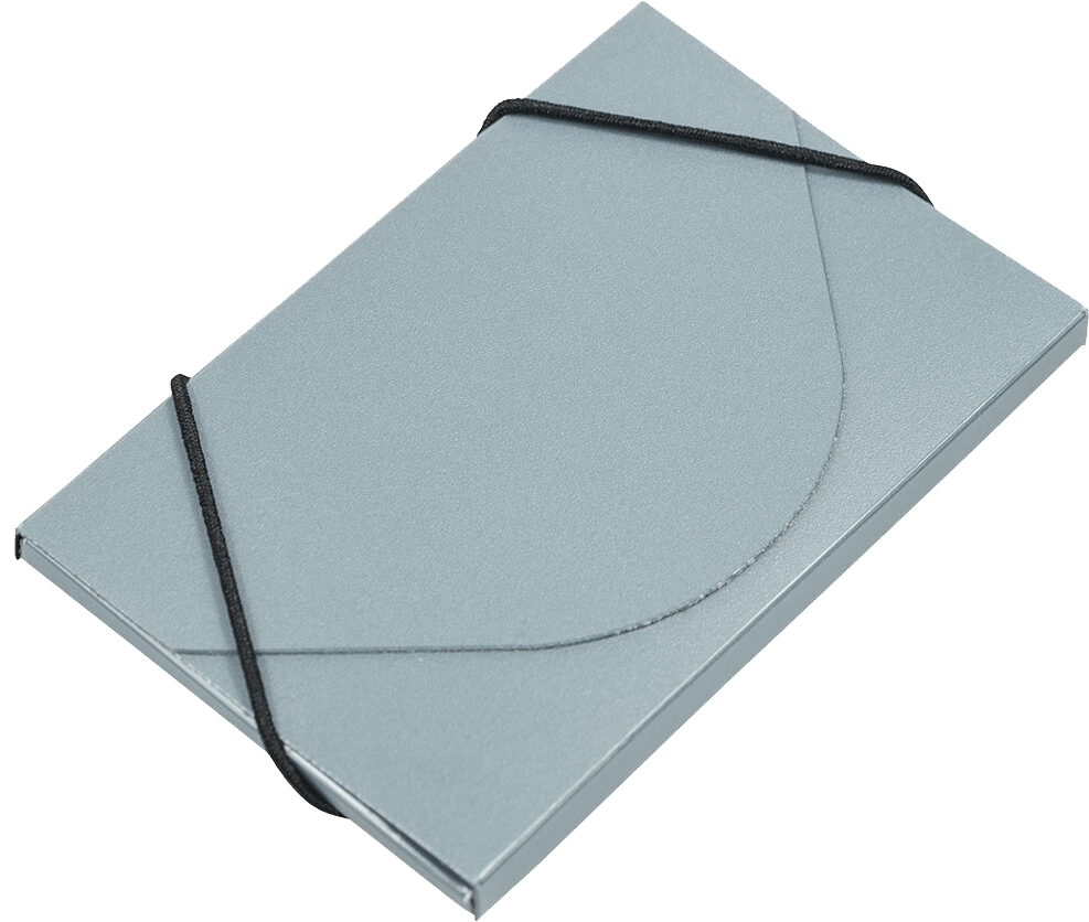 Silver Metallic Plastic Business Card Case - 20 Card Capacity