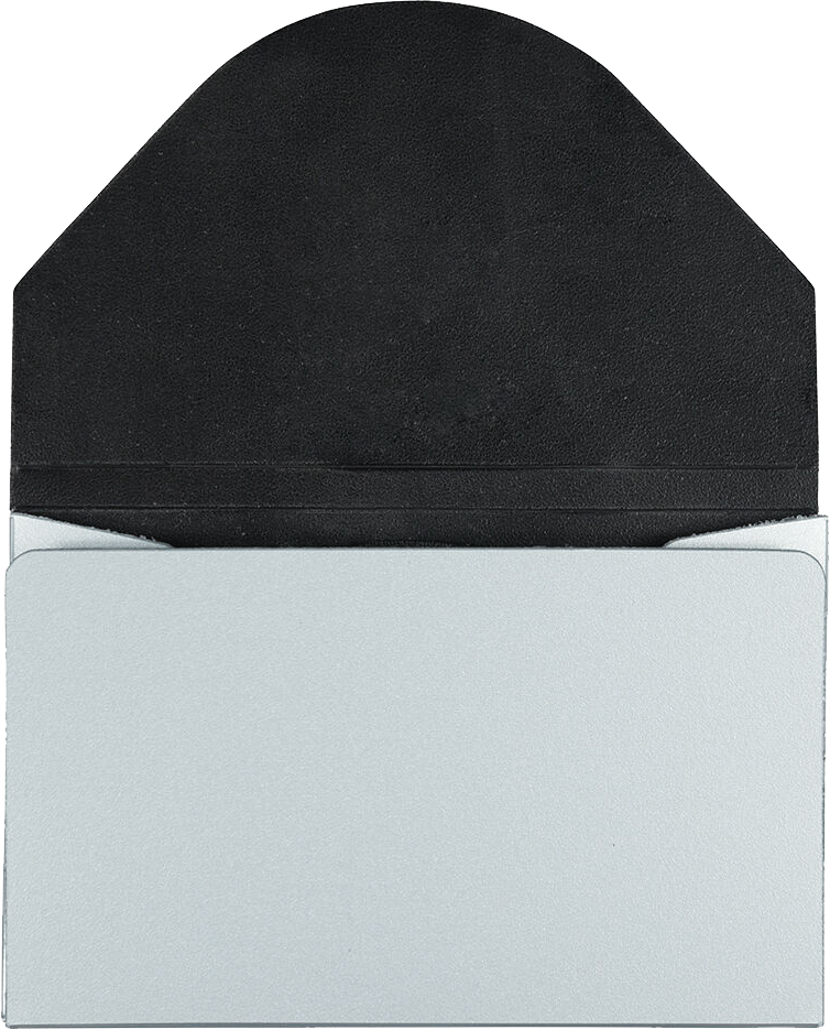 Silver Metallic Plastic Business Card Case - 20 Card Capacity