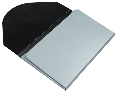 Silver Metallic Plastic Business Card Case - 20 Card Capacity