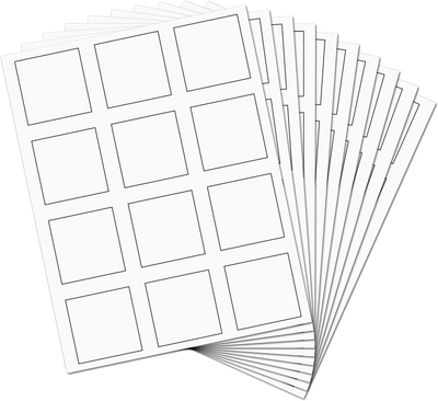 White 2 x 2 Square Labels