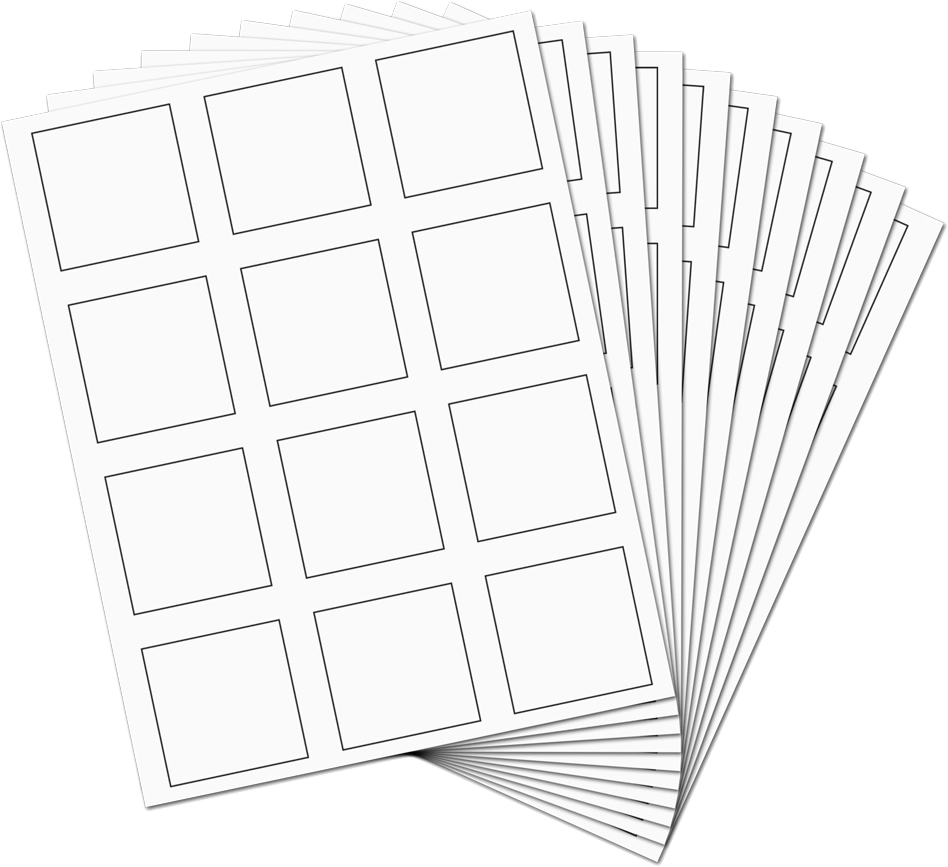 White 2 x 2 Square Labels