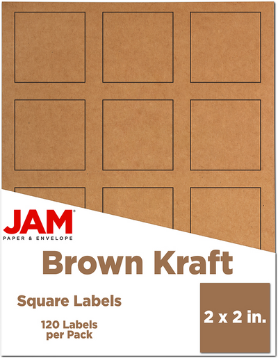 Brown Kraft 2 x 2 Square Labels