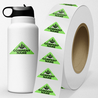 Neon Green 1 1/4 x 2 1/2 Inch Roll of Triangle Shaped Labels - Bright Adhesive