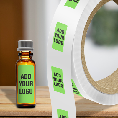 Neon Green 1 x 2 1/2 Inch Roll of Rectangle Labels - Bright Adhesive