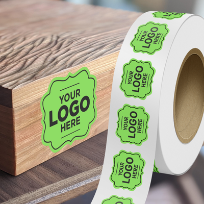 Neon Green 2 1/2 x 3 Inch Roll of Vintage Frame Shaped Labels - Crafting Wedding Shower Even Frame Bright Adhesive