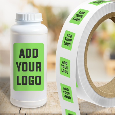 Neon Green 3 1/2 x 4 1/2 Inch Roll of Rectangle Labels - Bright Adhesive