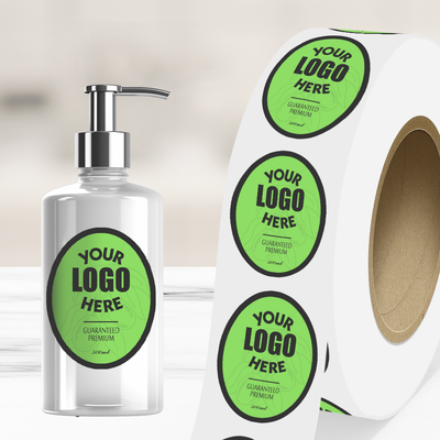 Neon Green 3 x 4 Inch Roll of Oval Labels - Bright Adhesive