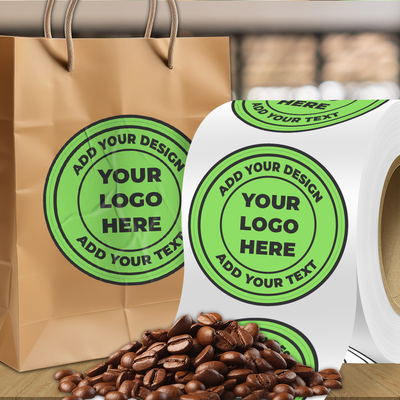 Neon Green 6 Inch Roll of Circular Round Labels - Bright Adhesive