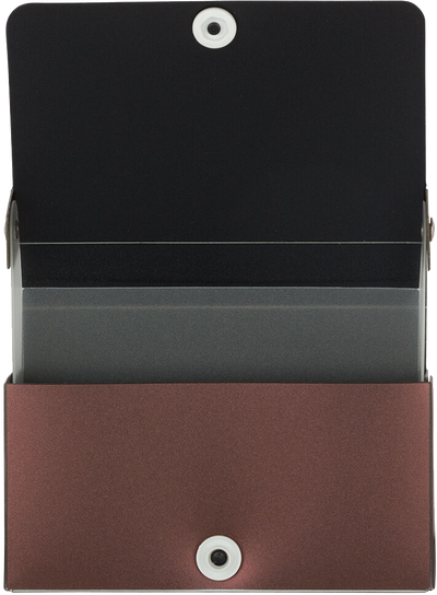 Copper Plastic Business Card Case with Snap Closure - 20 Card Capacity