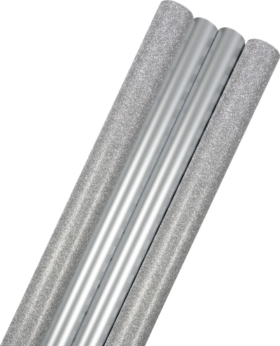 Everything Silver Christmas Wrapping Paper Set (65 Sq Ft) - 4 Rolls
