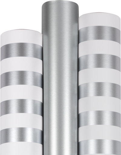 Silver Collection Christmas Wrapping Paper Set (75 Sq Ft) - 3 Rolls