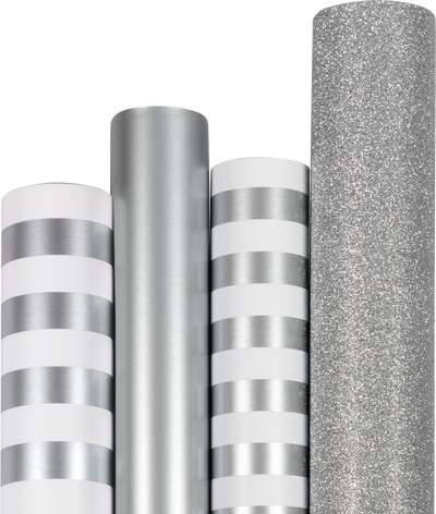 Everything Silver Christmas Wrapping Paper Set (100 Sq Ft) - 4 Rolls